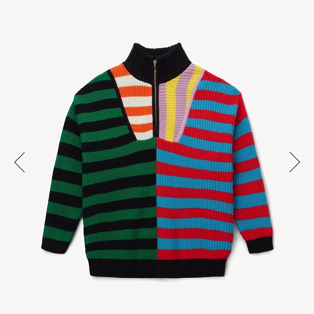 STAUD HAMPTON SWEATER CABANA STRIPE MULTI - Size Large